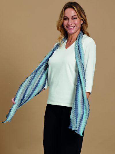 PENNY PLAIN  Grey Pleated Scarf