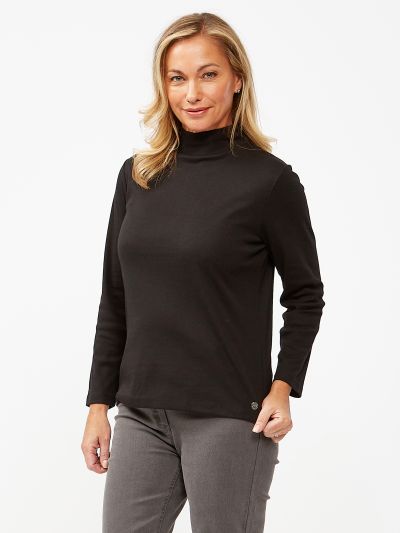 PENNY PLAIN  Black High Neck Top