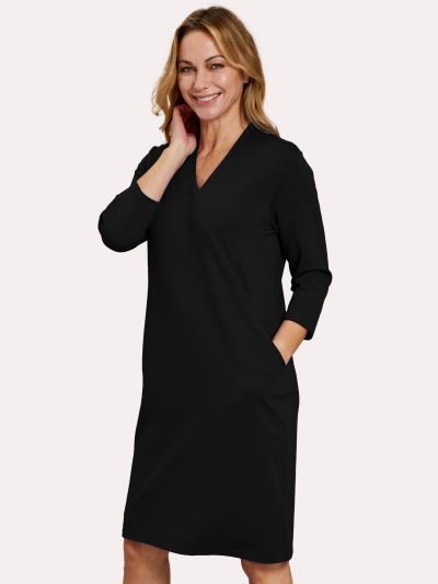 PENNY PLAIN  Black High Back V-neckline Dress