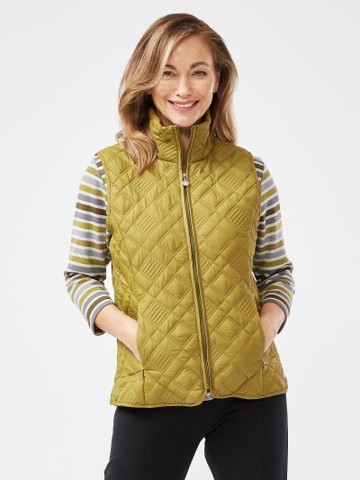 PENNY PLAIN  Moss Diamond Quilt Gilet