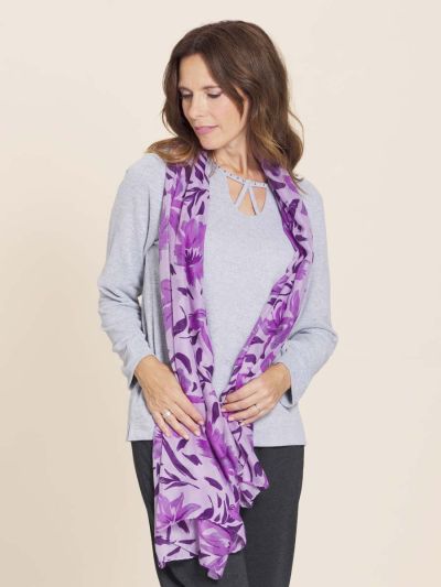 TIGI  Lilac Floral Print Scarf