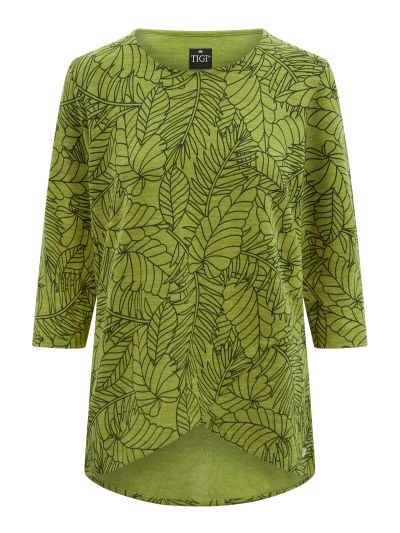 TIGI  Olive Cross Over Print Tunic