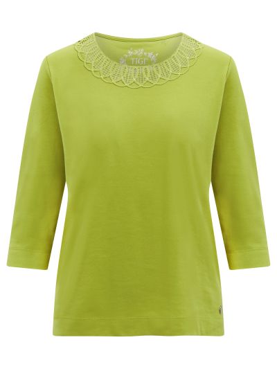 TIGI  Diamante Avocado Loop Neck Top