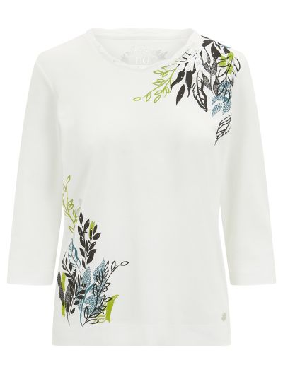 TIGI  Placement Leaf Print Top