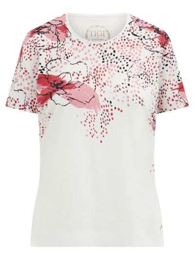 TIGI  Flora Border Print Round Neck Top