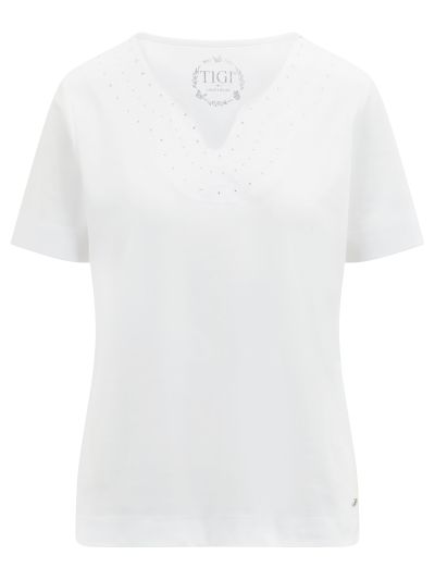 TIGI  3 Layer Diamante Soft Sweet Heart Neck Top