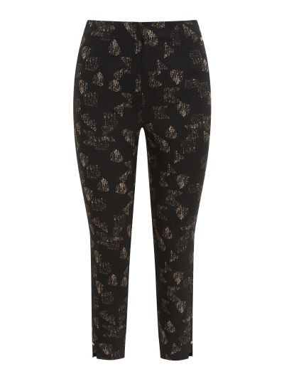 TIGI  Leaf Print Bengaline Cropped Trousers