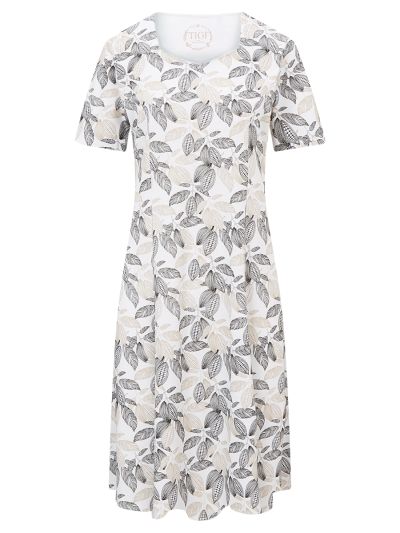 TIGI  Oyster And Black Cocoa Bean Print Dress