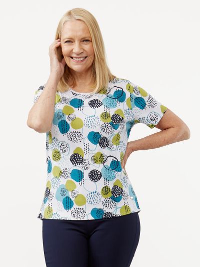 TIGI  Abstract Circles Print Top