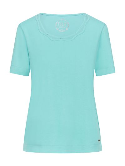 TIGI  Wavy Loop Neck Turquoise Top