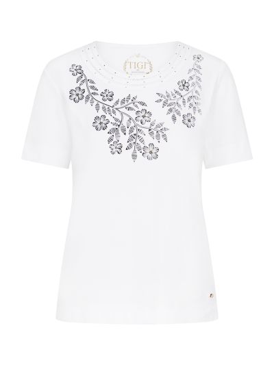 TIGI  French Navy Flower Print Top