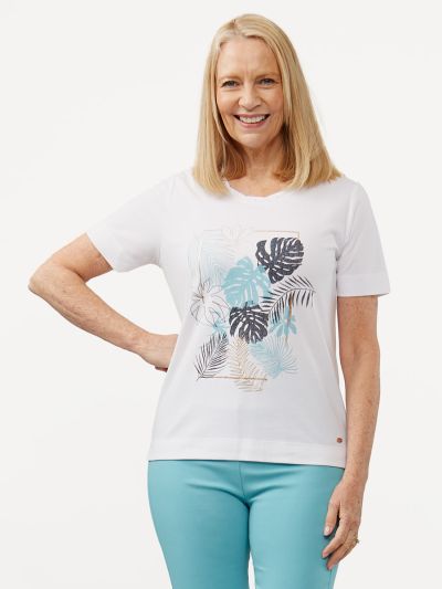 TIGI  Blues Botanic Placement Print Top