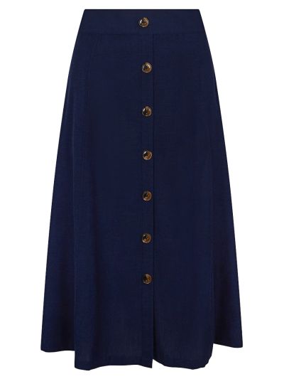 TIGI  French Navy Linen Skirt