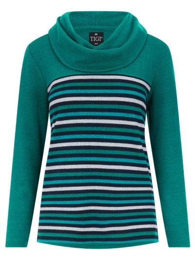 TIGI  Dragonfly Tint Stripe Cowl Neck Top