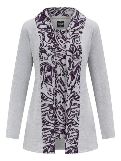 TIGI  Pansy Paisley Mock Cardigan Tunic