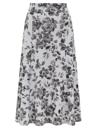 TIGI  Grey Leaf Print Skirt