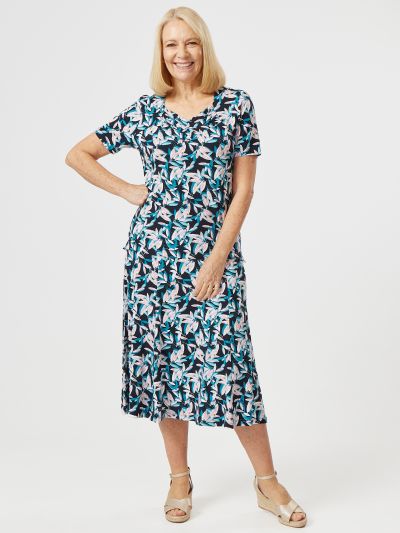 TIGI  Panelled Leaf Print Skirt