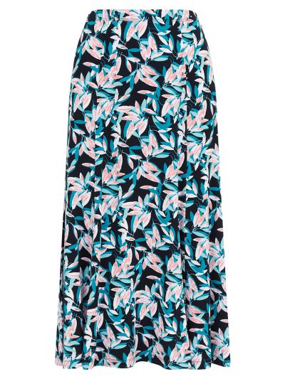 TIGI  Panelled Leaf Print Skirt