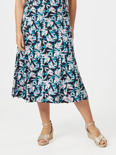 TIGI  Panelled Leaf Print Skirt Short