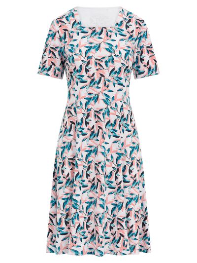 TIGI  Square Neck All Over Print Dress