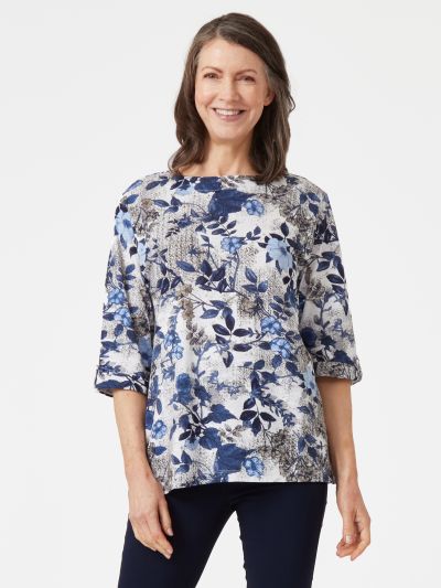 TIGI  Vintage Sketchy Floral Print Top