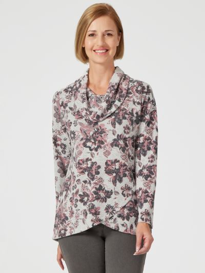 TIGI Cross Over All Over Print Floral Top