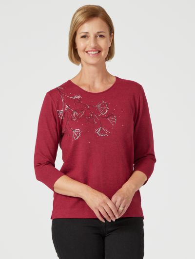 TIGI Paisley Placement Round Neck Top