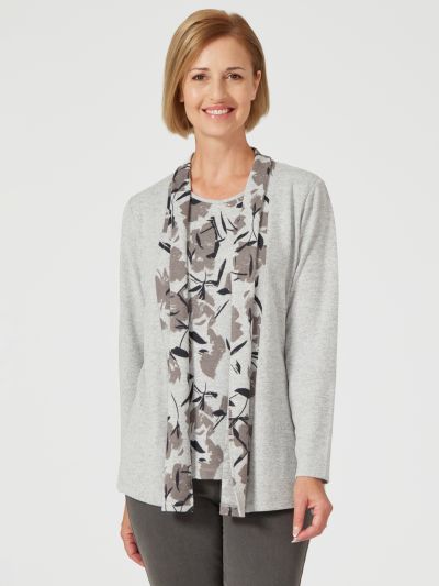 TIGI Tonal Floral Mock Cardi Tunic