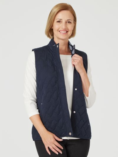 TIGI Navy Quilted Gilet