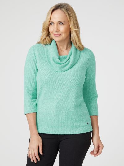 TIGI Opal Ribbed Cowl Neck