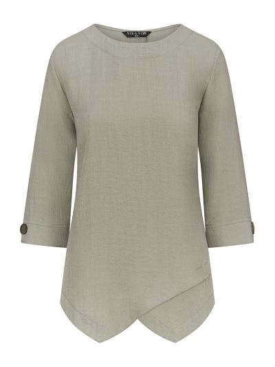 VIZ-A-VIZ  Sage Crosshatch Tunic