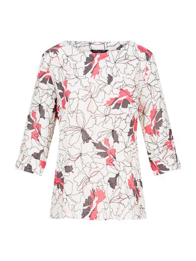 VIZ-A-VIZ  Sweet Pea Linear Print Top