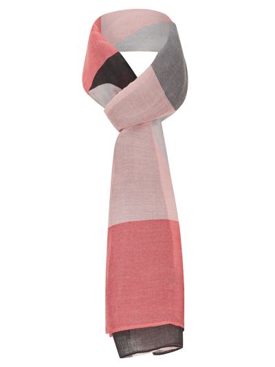 VIZ-A-VIZ  Pink Block Print Scarf