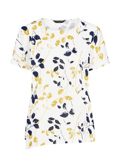 VIZ-A-VIZ  Pressed Eucalyptus Leaf Print Tunic