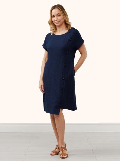 VIZ-A-VIZ  French Navy Asymmetrical Dress