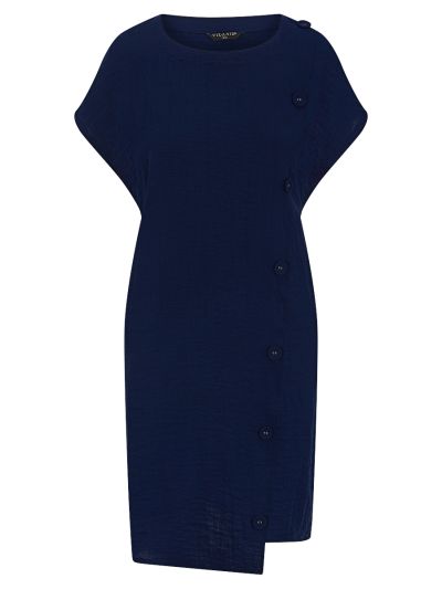 VIZ-A-VIZ  French Navy Asymmetrical Dress