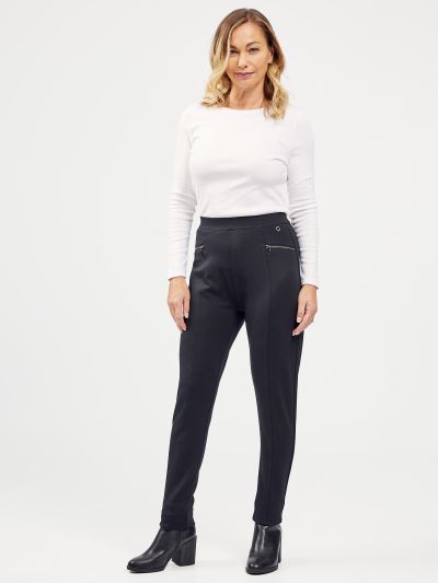 VIZ-A-VIZ  Zip Pocket Pull-on Trousers