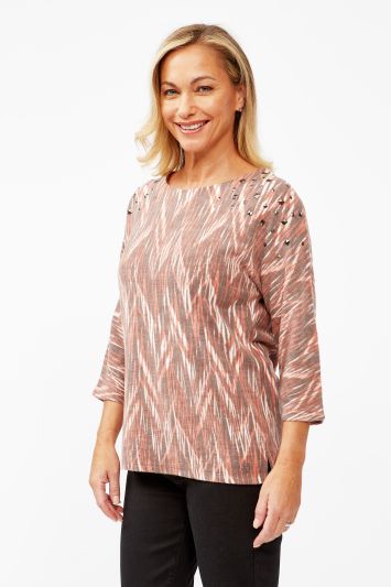 VIZ-A-VIZ  Embellished Gallary Top