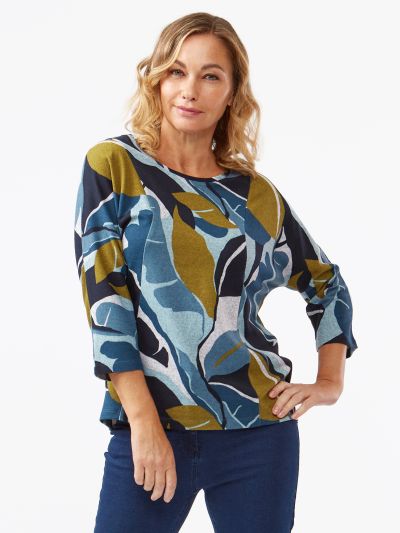 VIZ-A-VIZ  Night Forest Batwing Top