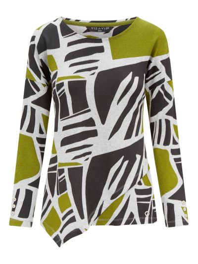 VIZ-A-VIZ  All Over Abstract Print Top