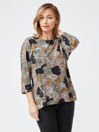 VIZ-A-VIZ   All Over Print Smudge Top