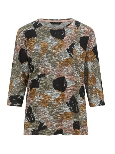 VIZ-A-VIZ   All Over Print Smudge Top