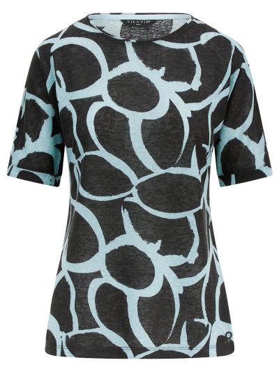 VIZ-A-VIZ   Over Sized Circle Print Top