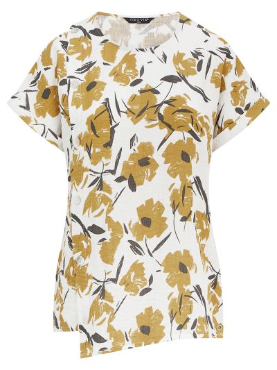 VIZ-A-VIZ  Sunflower All-over Print Top