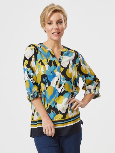 VIZ-A-VIZ  Contrast Print Tunic